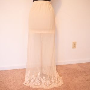 L8TER  SHEER MAXI SKIRT WITH EMBROIDERY